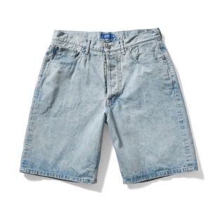 【LFYT】5 POCKET WASHED DENIM SHORTS BAGGIE FIT ICE WASH - LIGHT BLUE