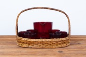 Kaj Franck | Juice Set in Basket (Ruby Red)