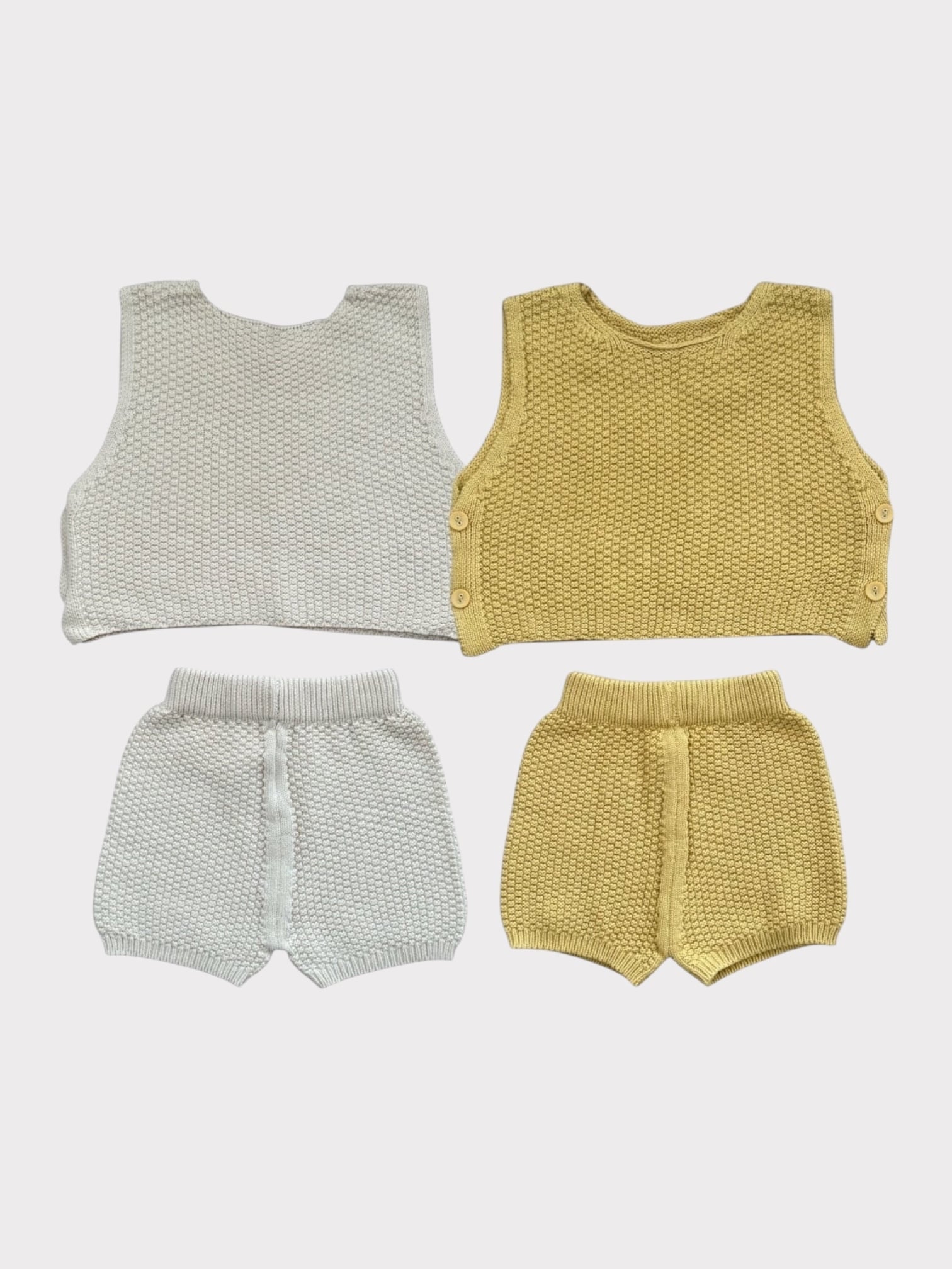 waffle button vest set up