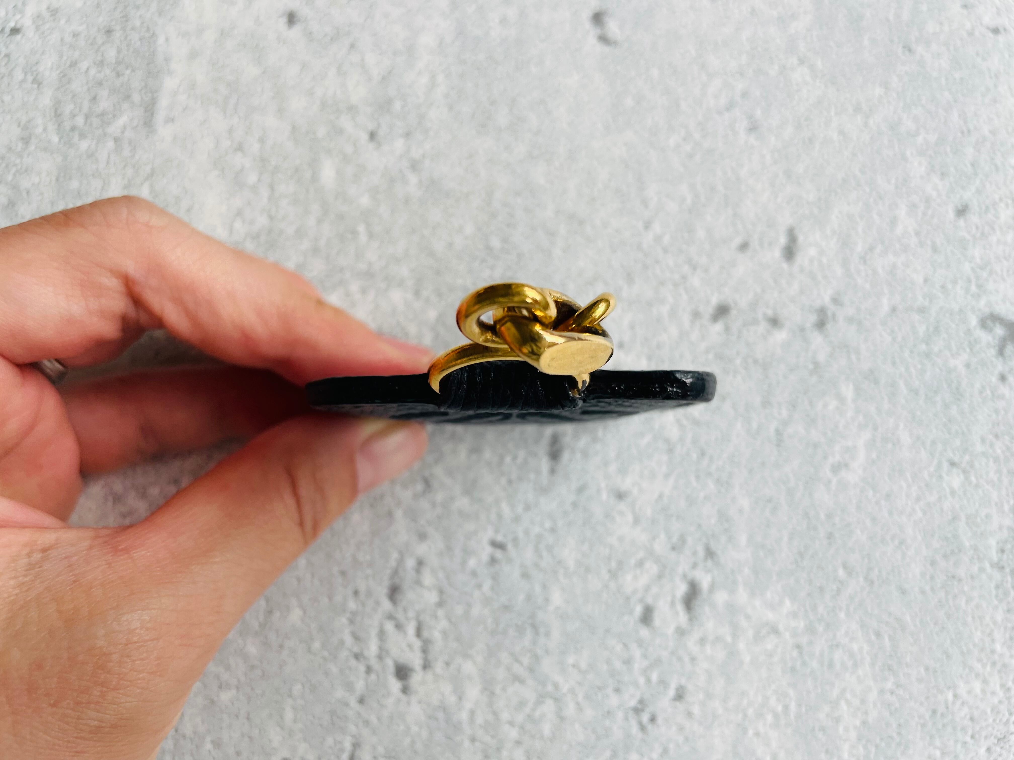 LOEWE アナグラム型押し キーリング ブラック ロエベ | Petit luxe Vintage