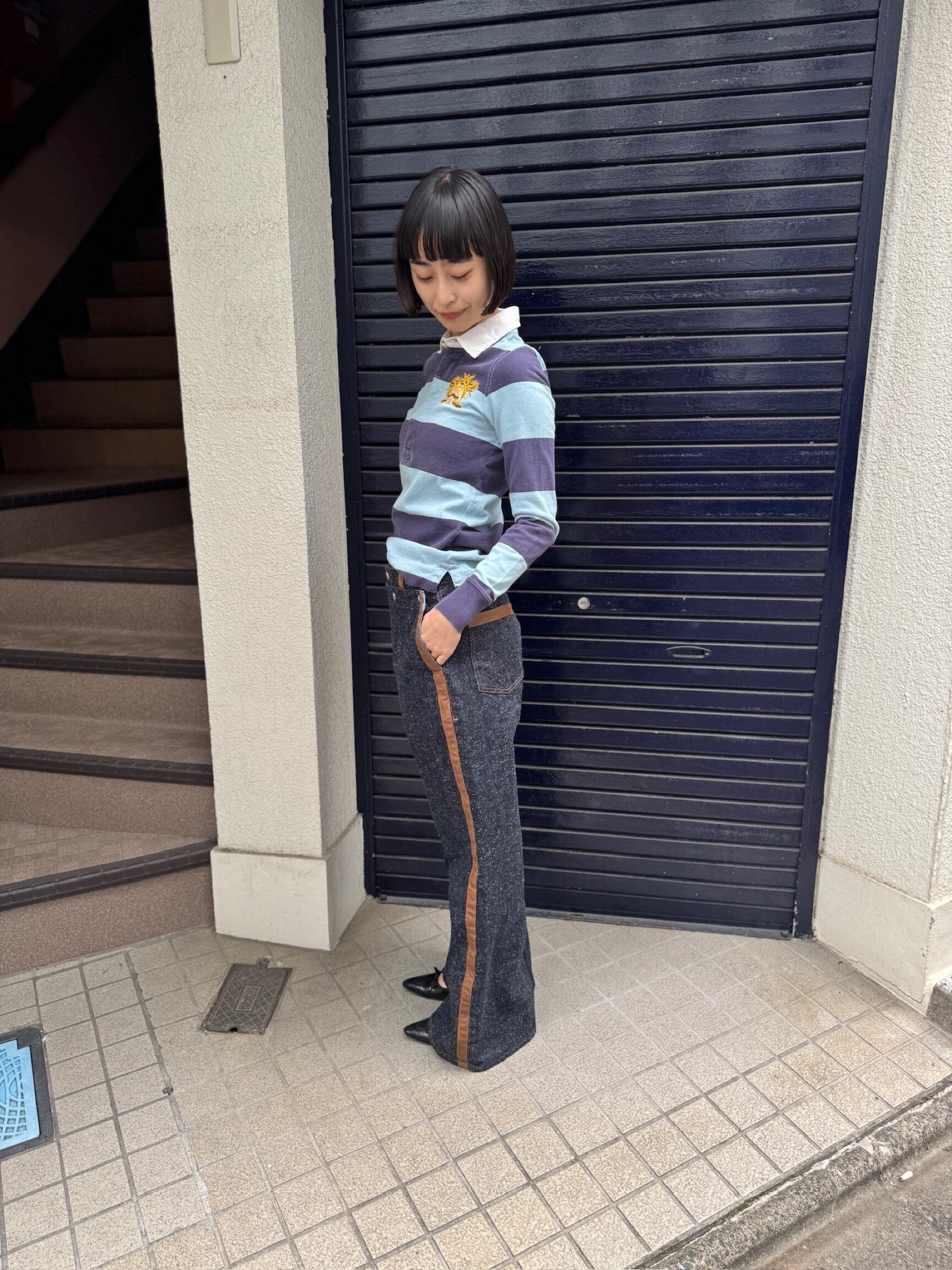 RALPH LAUREN RUGBY ボーダーラガーシャツ ブルー／ネイビー