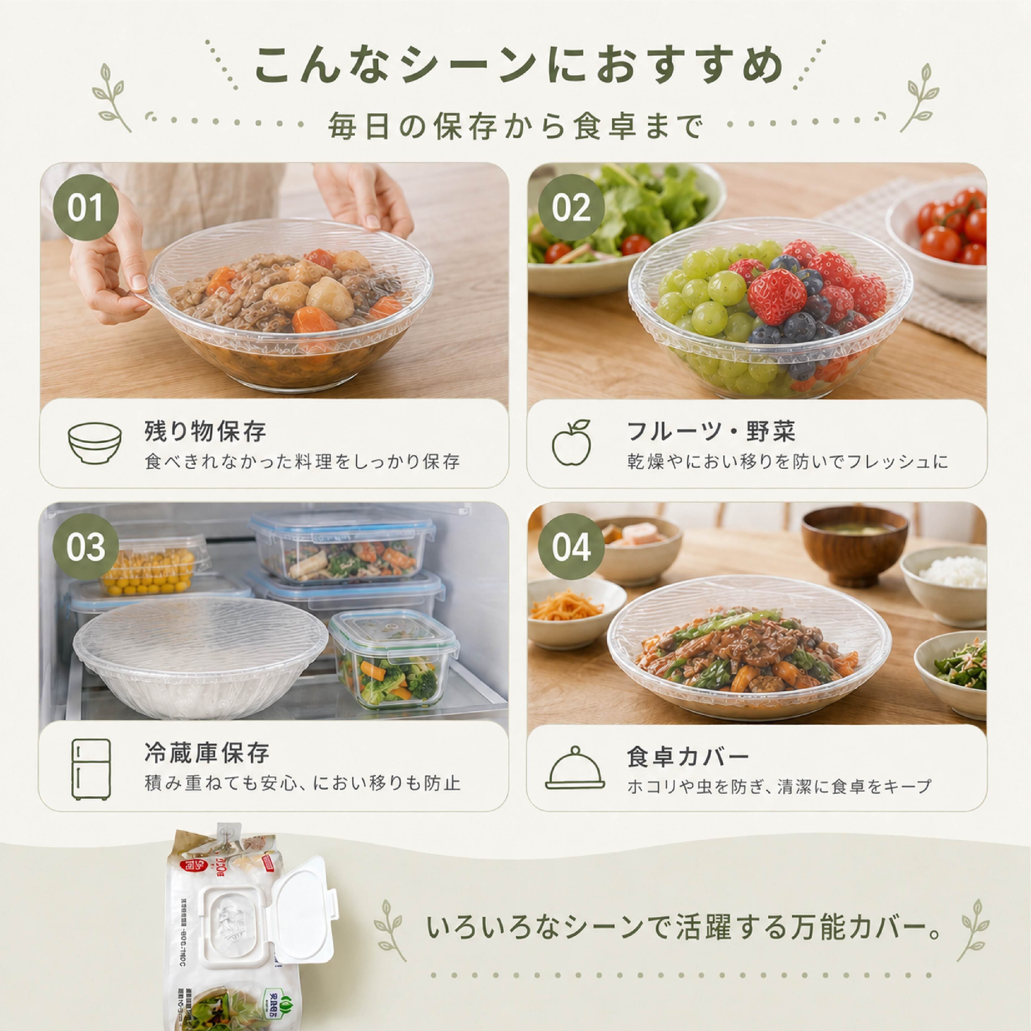 SQ 927 . 使い捨て食品保存カバー 220枚入り 2個セット ボウルカバー