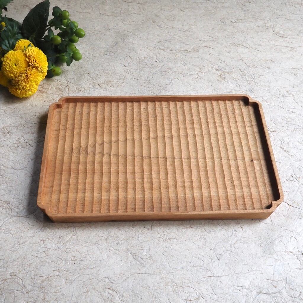 明野の小さなお盆や/入隅 我谷盆 胡桃 オイルフィニッシュ