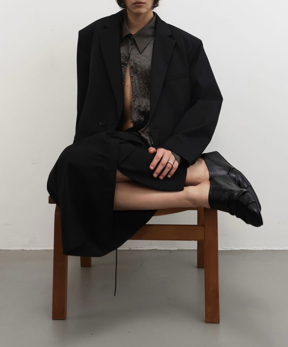 Studio Doe／Pleated Heeled Slippers | polne