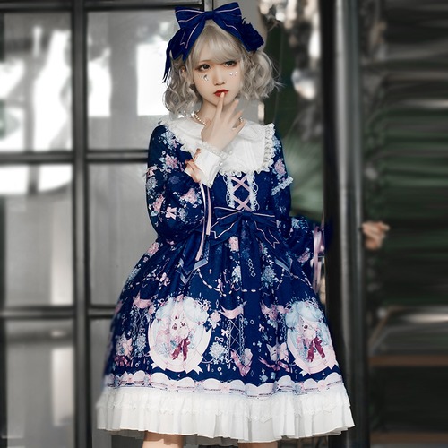 ✞✝✞ オータム長袖スリーブドレス ワンピース ロング 秋物 ✞✝✞ ゴスロリ SM ミリ 甘ロリ クラロリ 和ロリ エレガント 黒ロリ 姫ロリ 華ロリ 春 夏服 秋服 冬服 CC-CC1492294