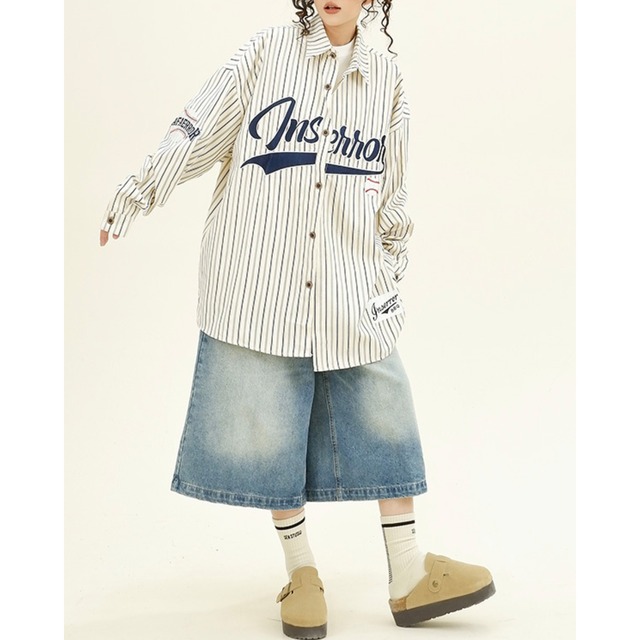 american stripe shirt　アメリカンストライプシャツ　J0412