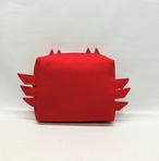 ポケットティッシュケース付き　スクエアポーチ　カニ｜とりさん工房ーかわいいハンドメイドポーチ