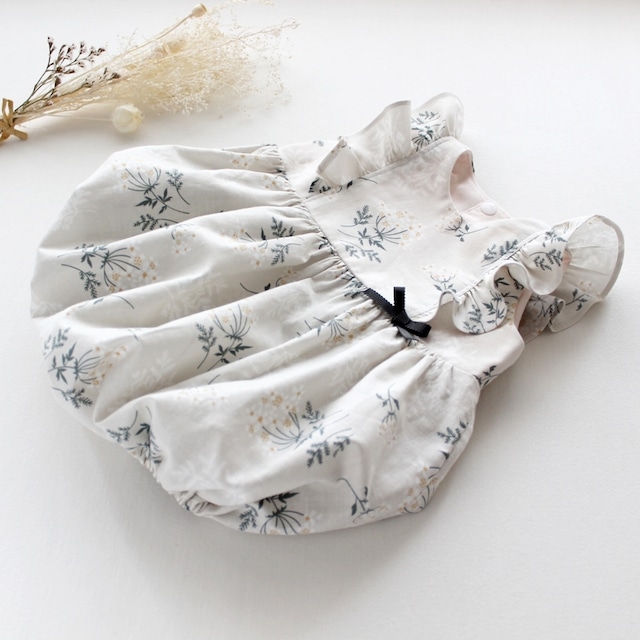 ロンパース 女の子 グレージュ