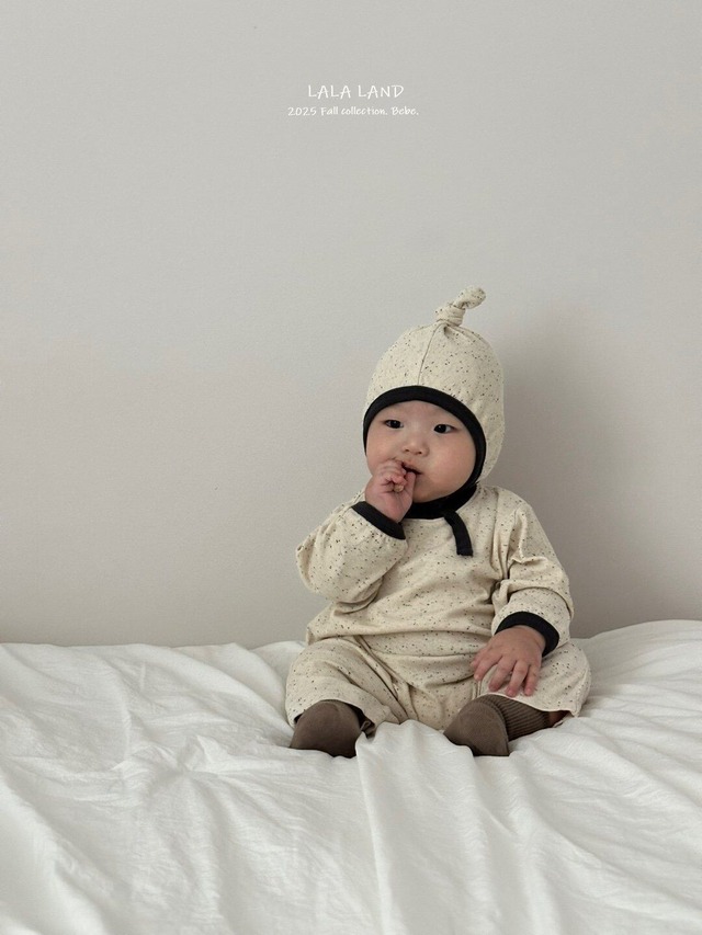 [即納babyM]≪LALALAND≫ trio suit bonnet oreo (baby) 14