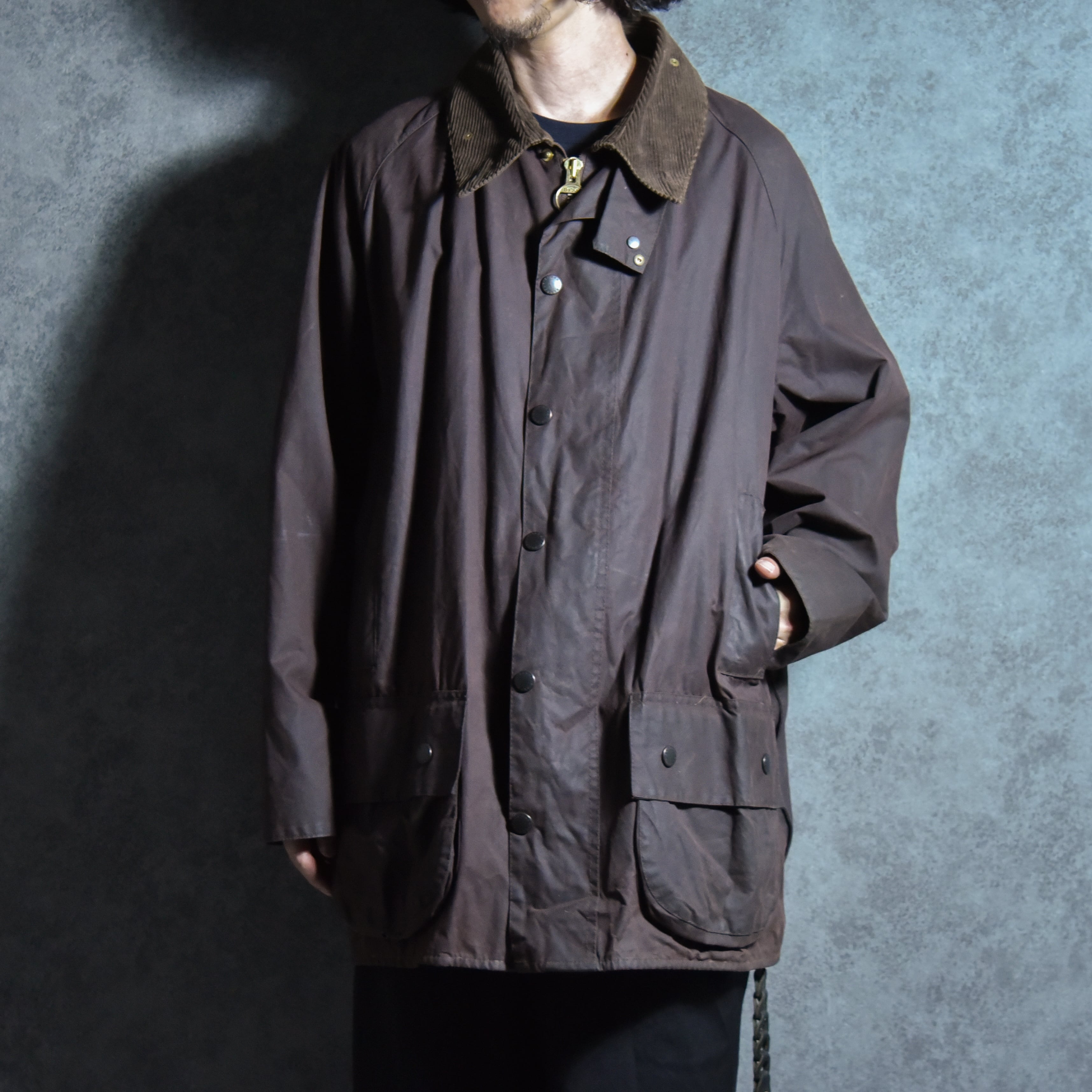 美品　90S Barbour BEAUFORT パイルライナー付き　C48 90s Barbour BEAUFORT Size48 バブアー ビューフォート 3ワラント