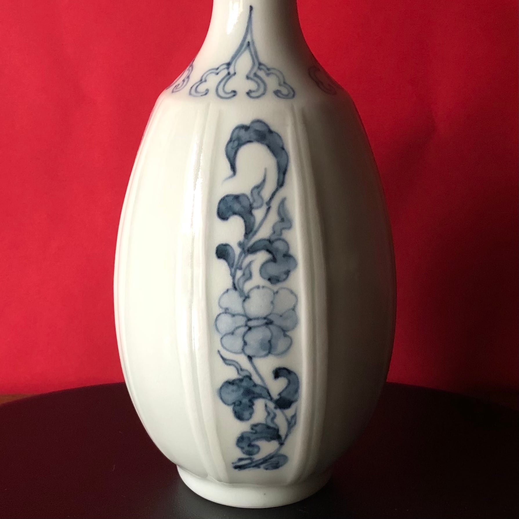 中国　清時代　梅瓶　紅釉　窯変釉　花瓶　花入 茶筅型花瓶（中）梅・菊・牡丹・蔓紋様 | 陶祖李参平窯 onlineshop