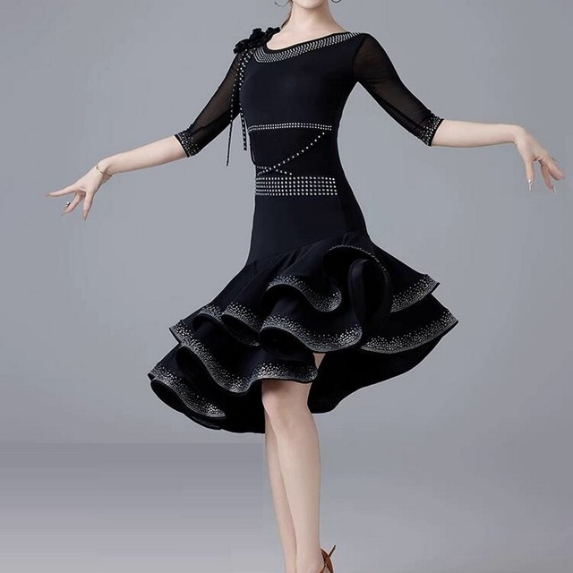 エレガンス　フラワーデザイン　フレアスカートドレス　ds0556