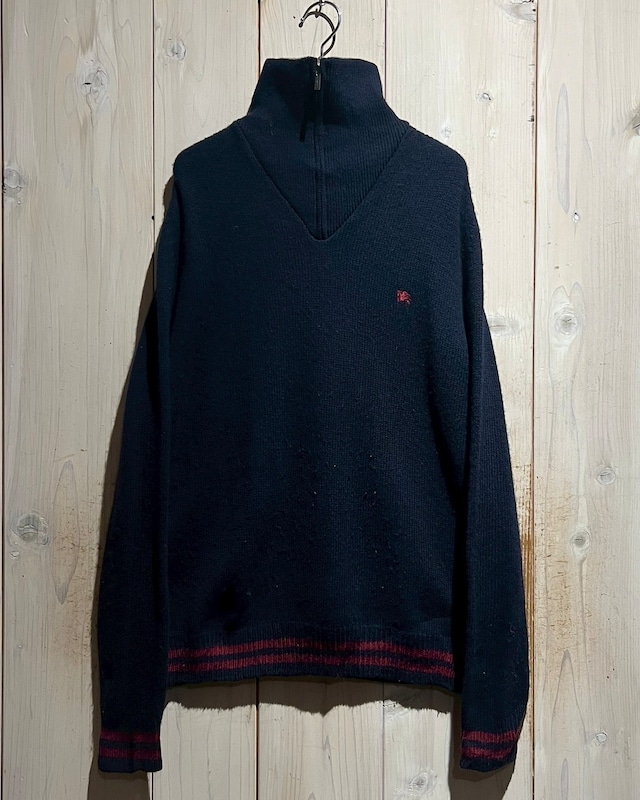 【a.k.a.C.a.k.a vintage】“Burberry” Logo Embroidery Half Zip Knit