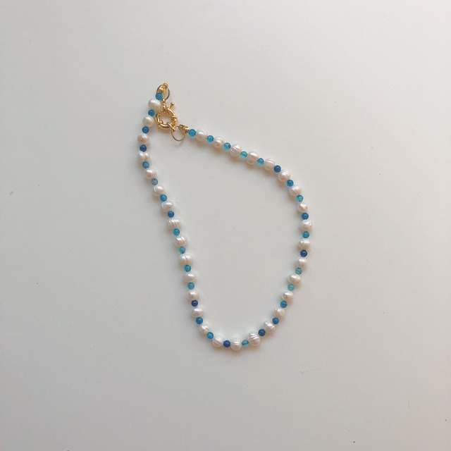新作 不揃いパールとアゲートのネックレス Nmb Yuumi Peralta