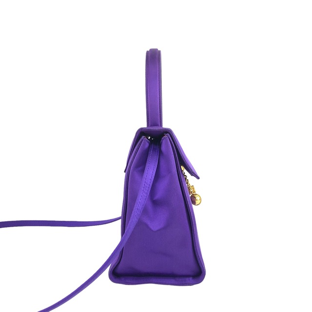 CELINE セリーヌ ショルダーバッグ パープル スターボール 凱旋門 サテン 2way ハンドバッグ vintage ヴィンテージ オールド zzr42u