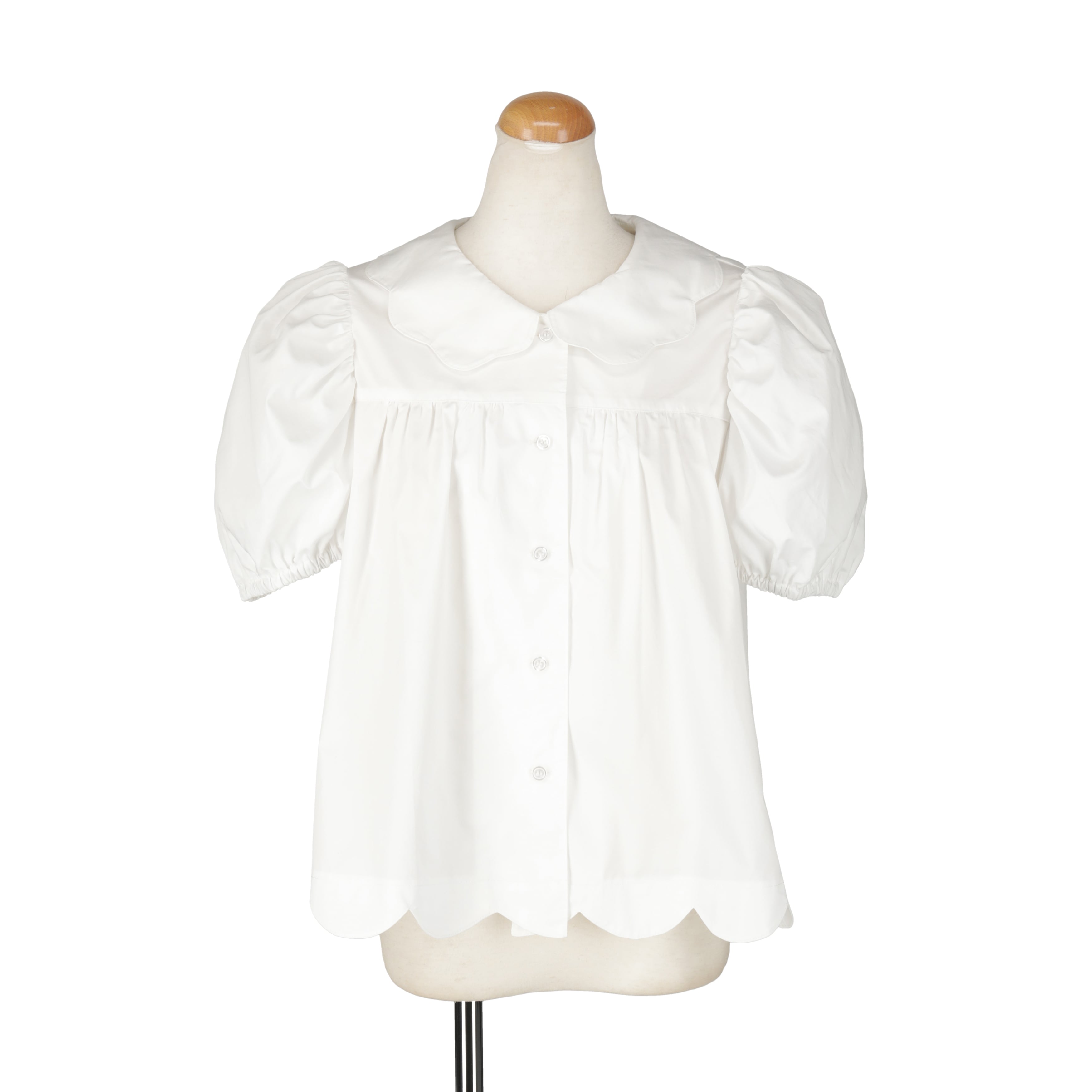 スカラップブラウス　WHITE