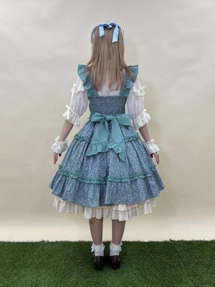 axes femme っぽかっ kawaii ベルベットドールジャンスカ グリーン