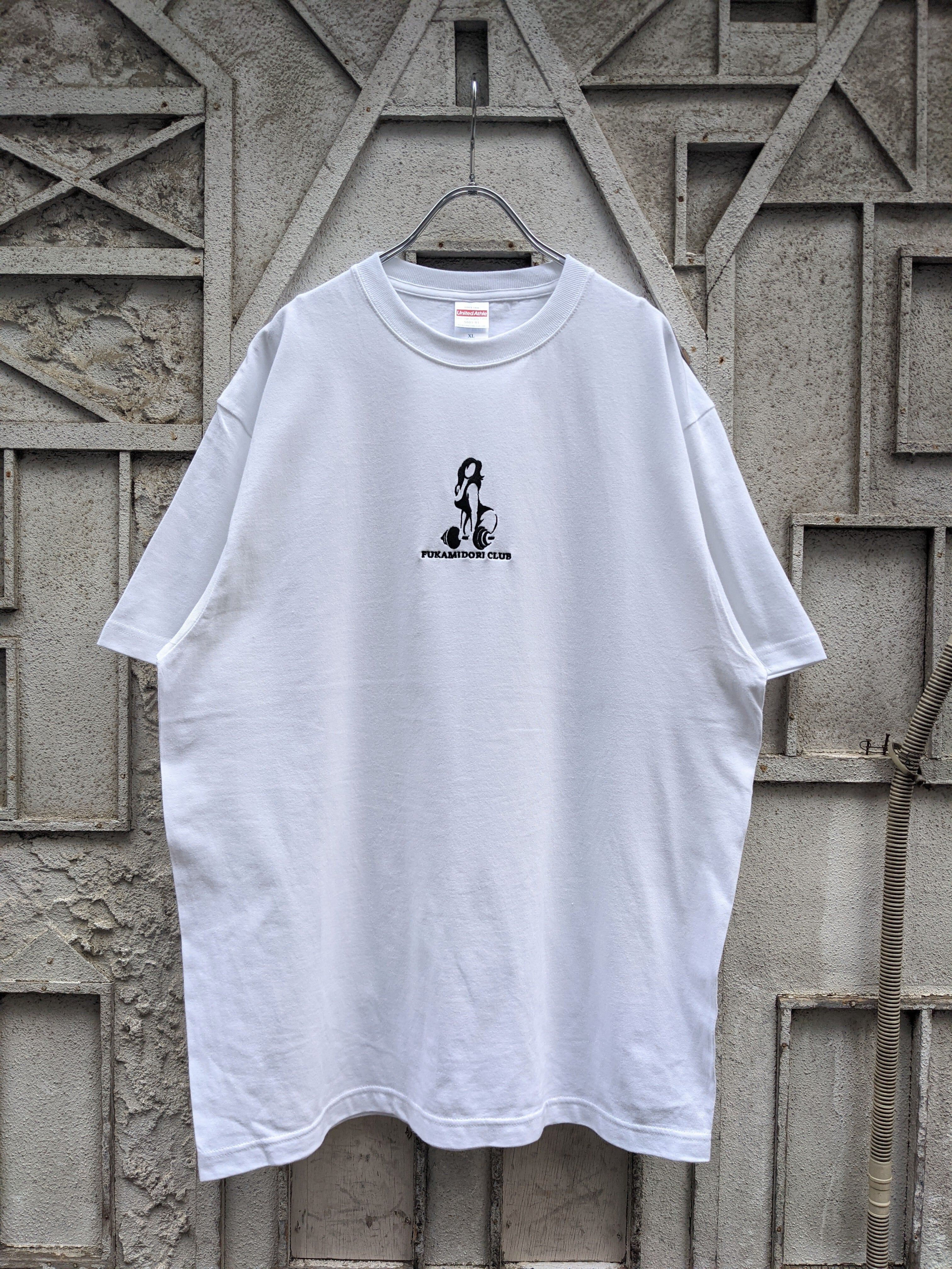 "FUKAMIDORI CLUB" LADY embroidery TEE / WHITE