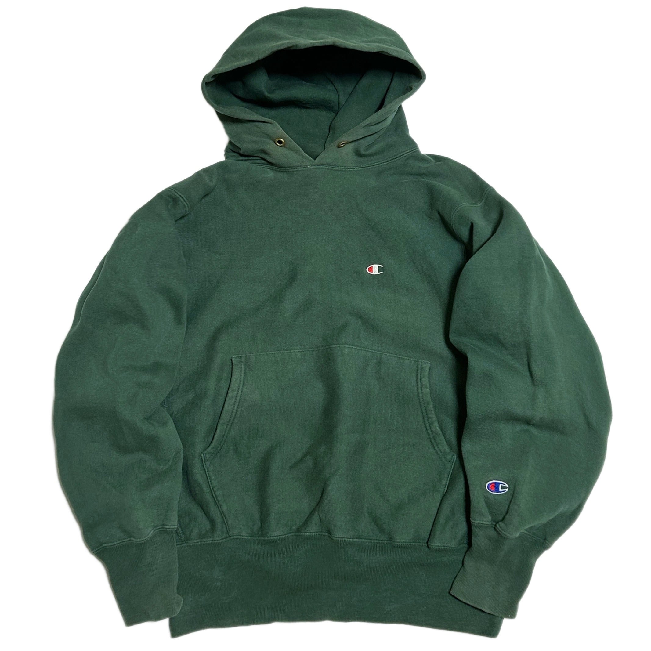 90s Champion チャンピオン リバースウィーブ パーカー 目付き グリーン【Ｍ】 フーディー MADE IN USA RW-479 |  BACK IN THE DAYZ. powered by BASE