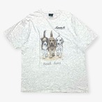 90s｜Robert Allan｜プリントTシャツ｜犬 子犬 アニマル ラスベガス カジノ企業物 杢グレー USA製｜B