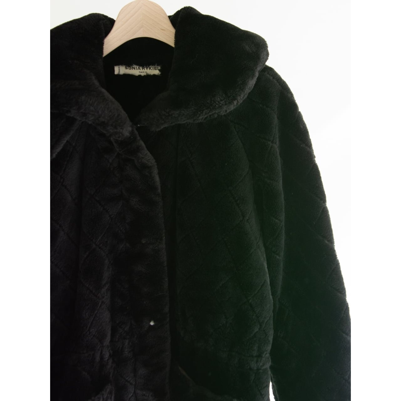 【SONIA RYKIEL】Made in France Acrylic-Cotton Boa Fleece Jacket（ソニアリキエル フランス製アクリルコットン ボアフリース キルティングジャケット）