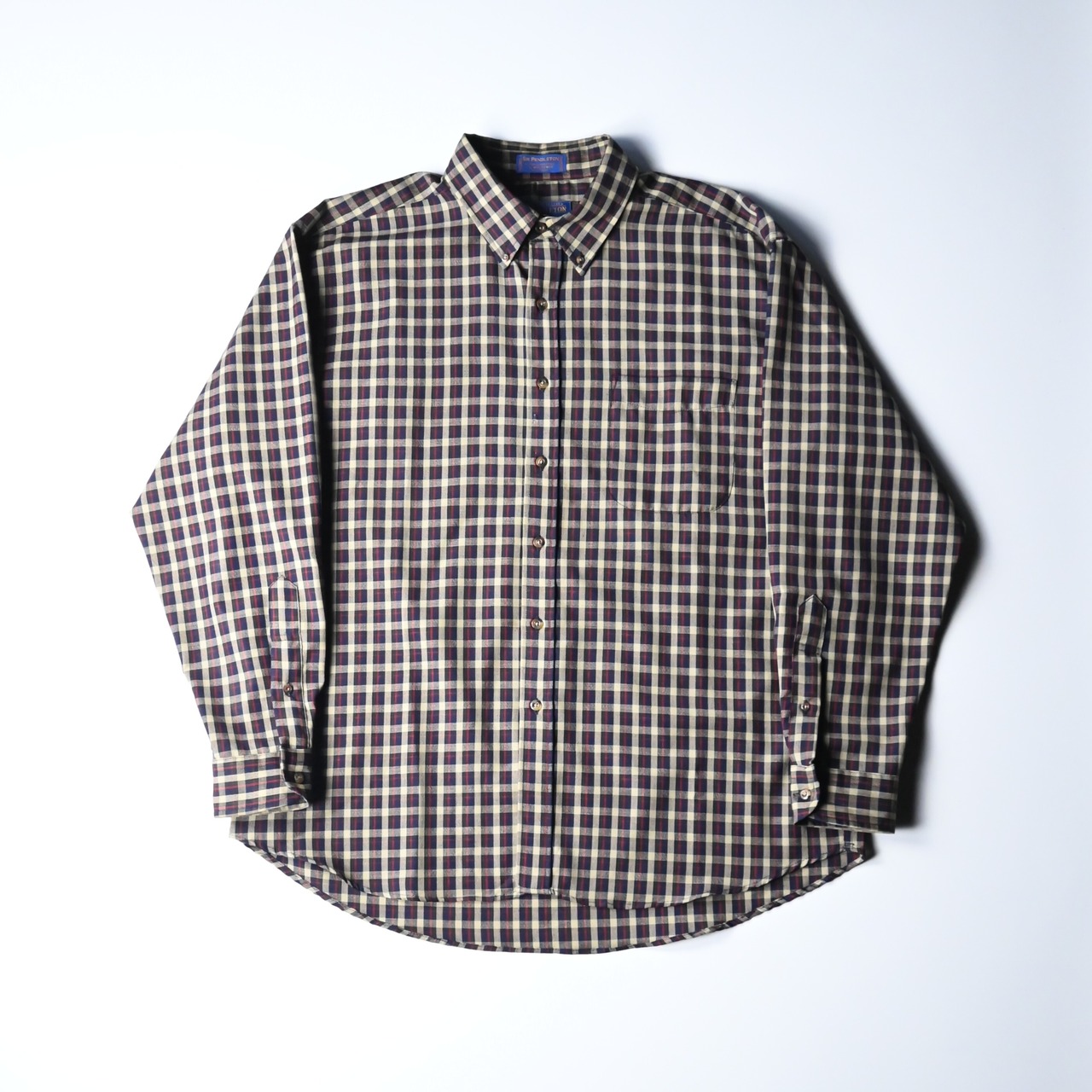 SHIRT10(90年代ペンドルトンウールレーンボタンダウンロングスリーブマドラスチェックシャツ)