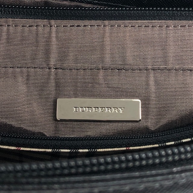 BURBERRY バーバリー ハンドバッグ ブラック ロゴプレート レザー トートバッグ vintage ヴィンテージ オールド behneb