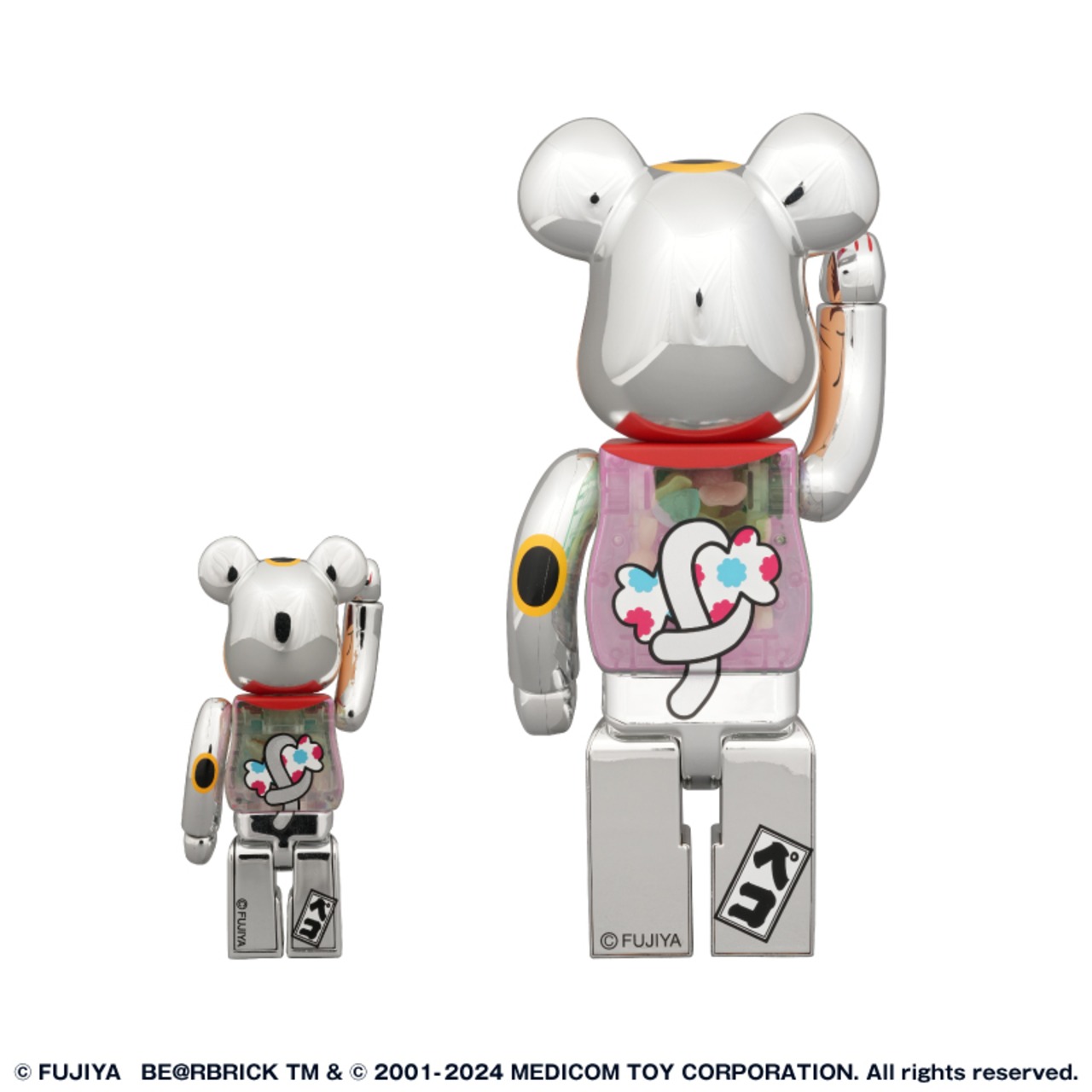 新品未開封】BE@RBRICK 招き猫 ペコちゃん 金メッキ 蓄光ミルキー入り  