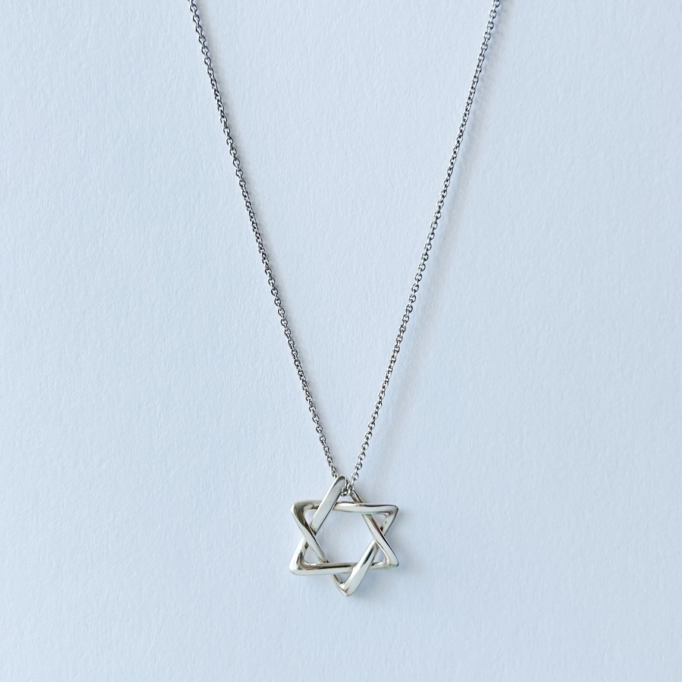 T8200】Tiffany&Co. スターオブダビデネックレス/silver925