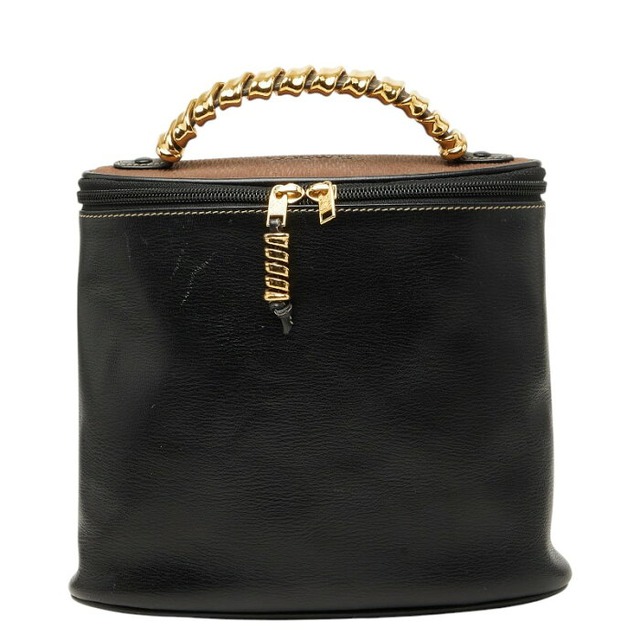 ロエベ ベラスケス バニティバッグ ハンドバッグ ブラック ブラウン レザー レディース LOEWE 【中古】