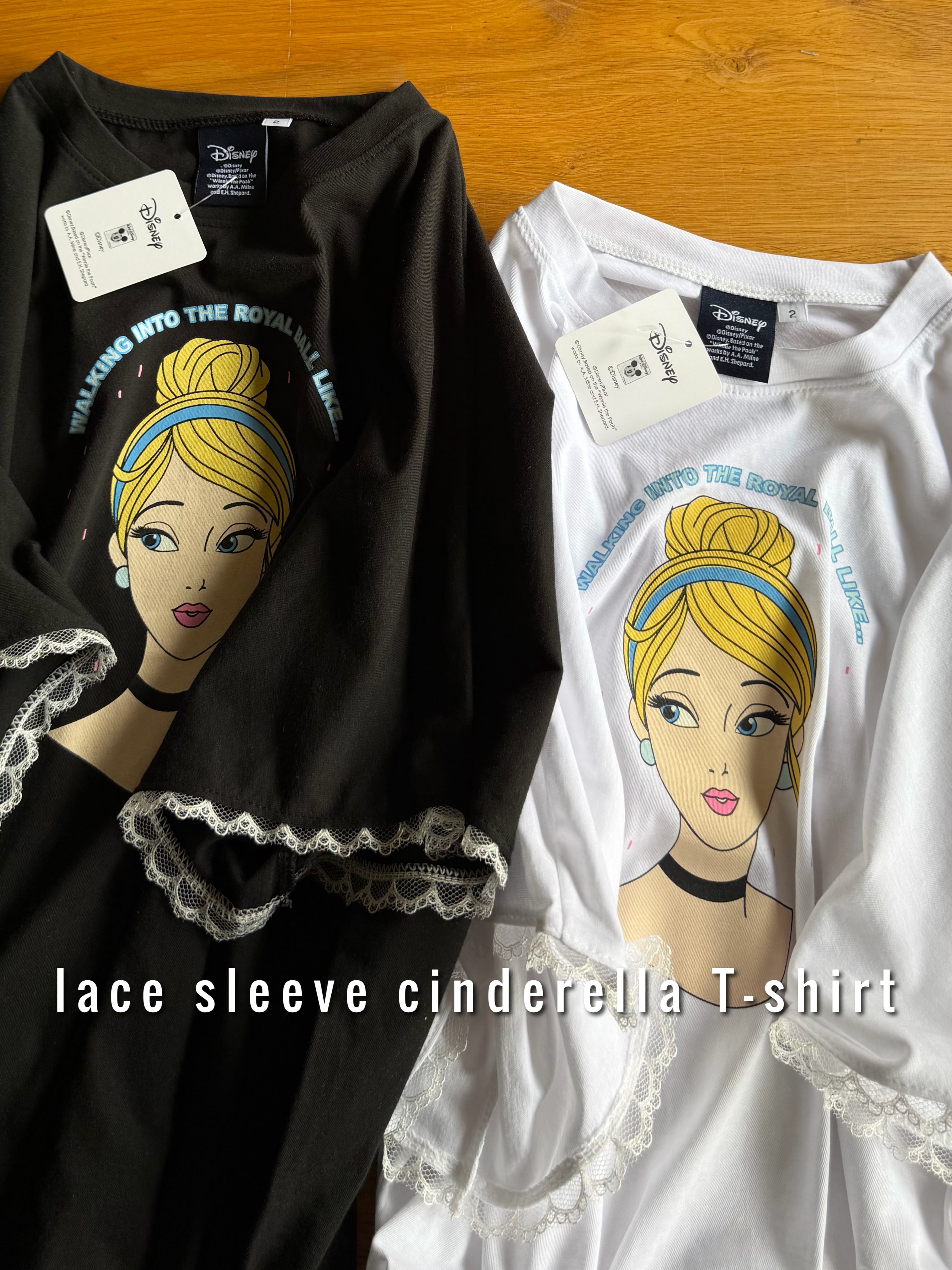 lace sleeve cinderella Dolman sleeve tee(90〜150cm)4418
