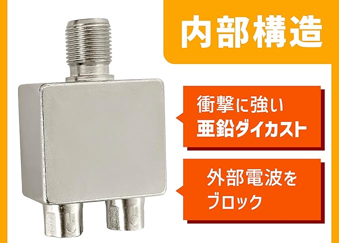 F-Factory 分波器 アンテナ分波器 入力/出力一体型ケーブル付き 4K8K