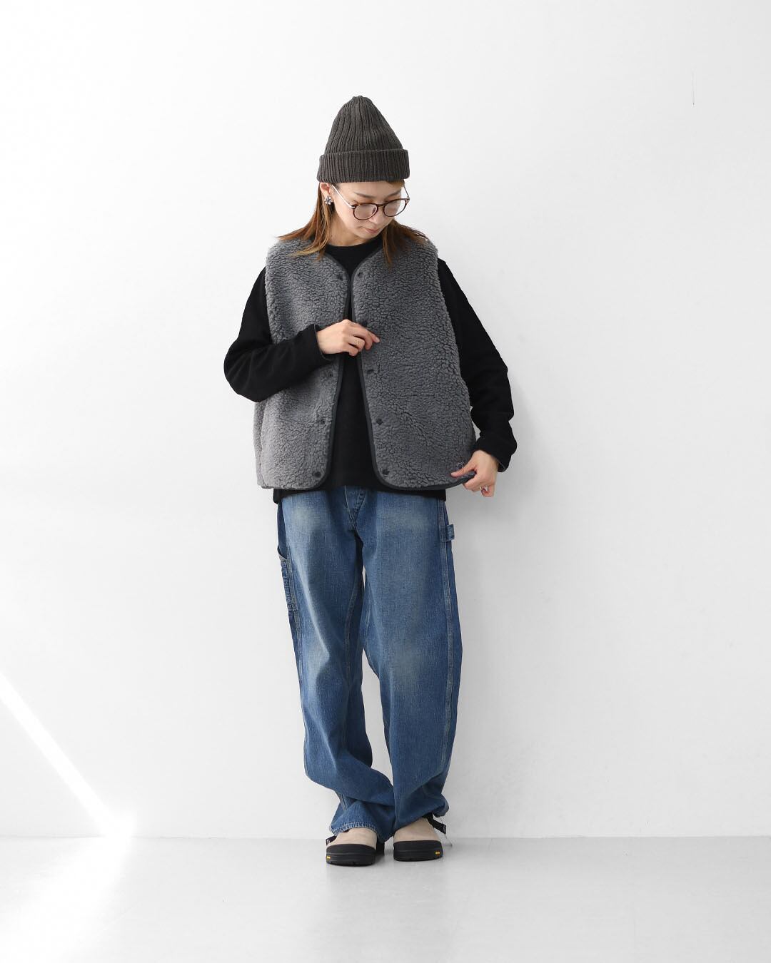 ORCIVAL [オーチバル・オーシバル] Boa Fleece Collarless Vest [OR