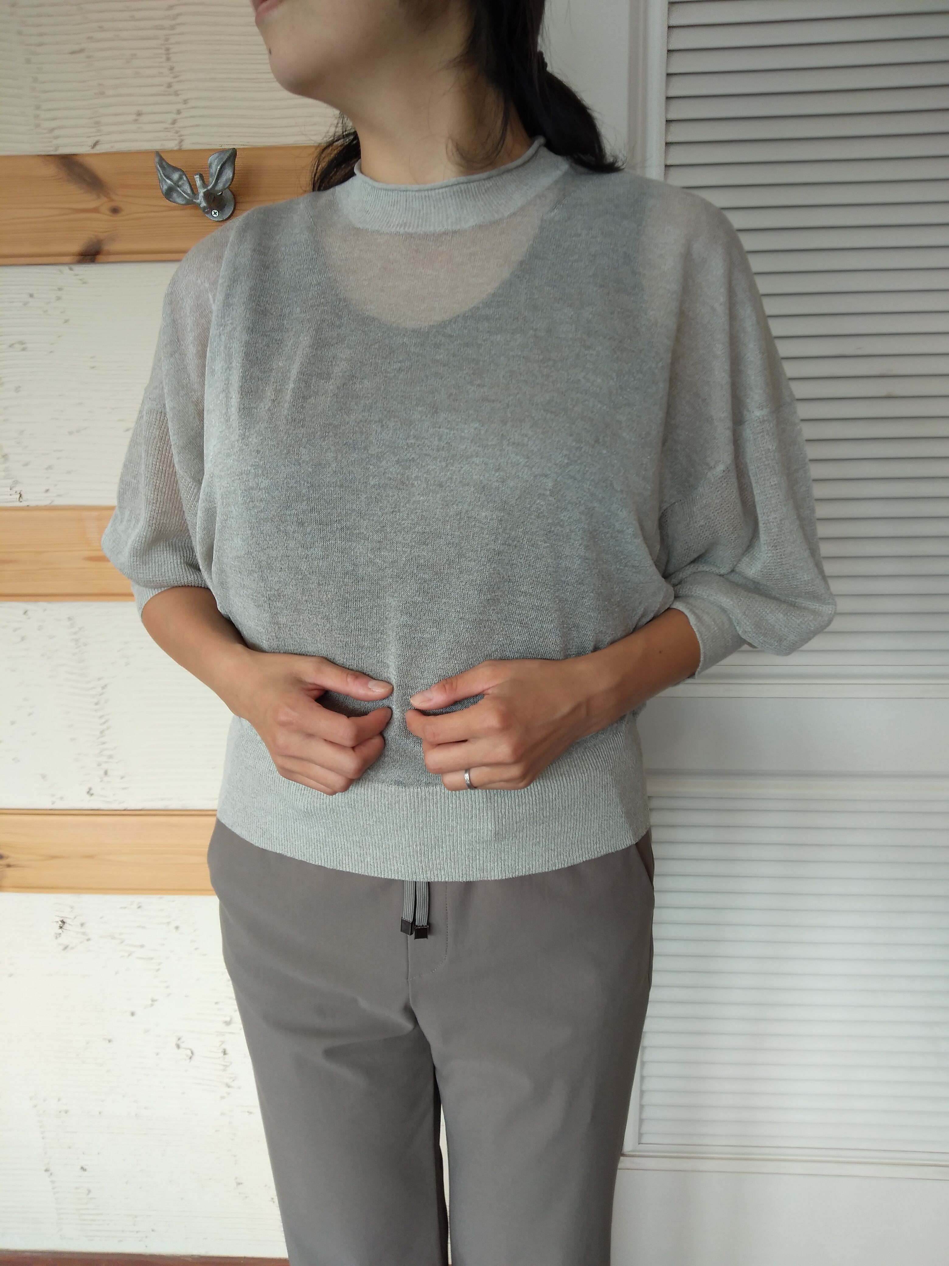 ブライト糸シアーニット ayane | ONE+ONE STORE