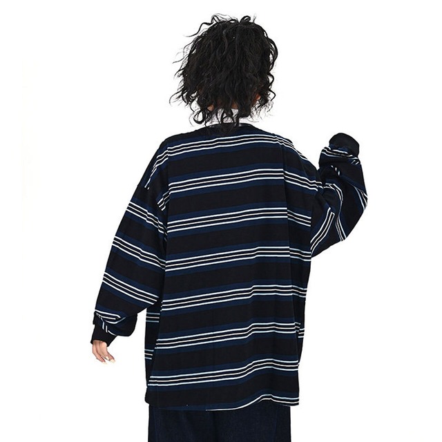 レトロボーダーワイドラガートップス 1col   R01746