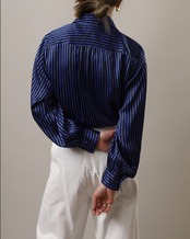 1980's Yves Saint Laurent - Rive Gauche / Striped Blouse