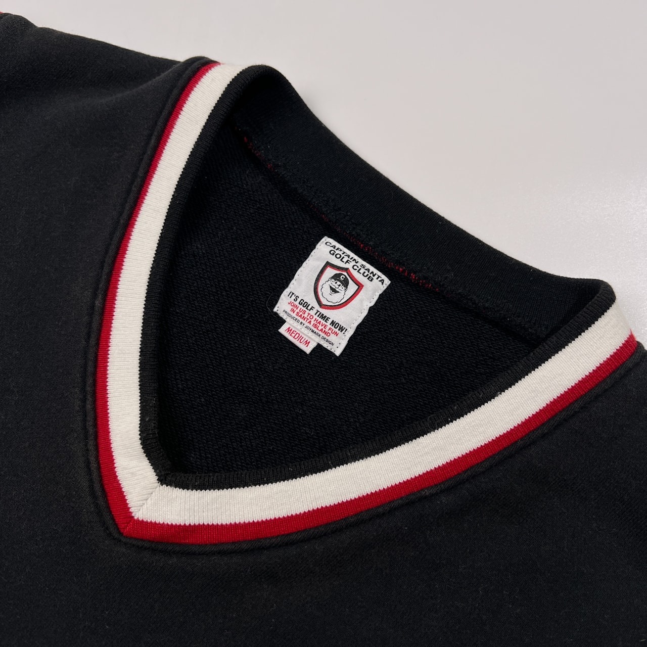 CAPTAIN SANTA キャプテンサンタ GOLF CLUB BIGプリント Vネック スウェット ベスト サイズ M /ブラック系/ジョイマークデザイン