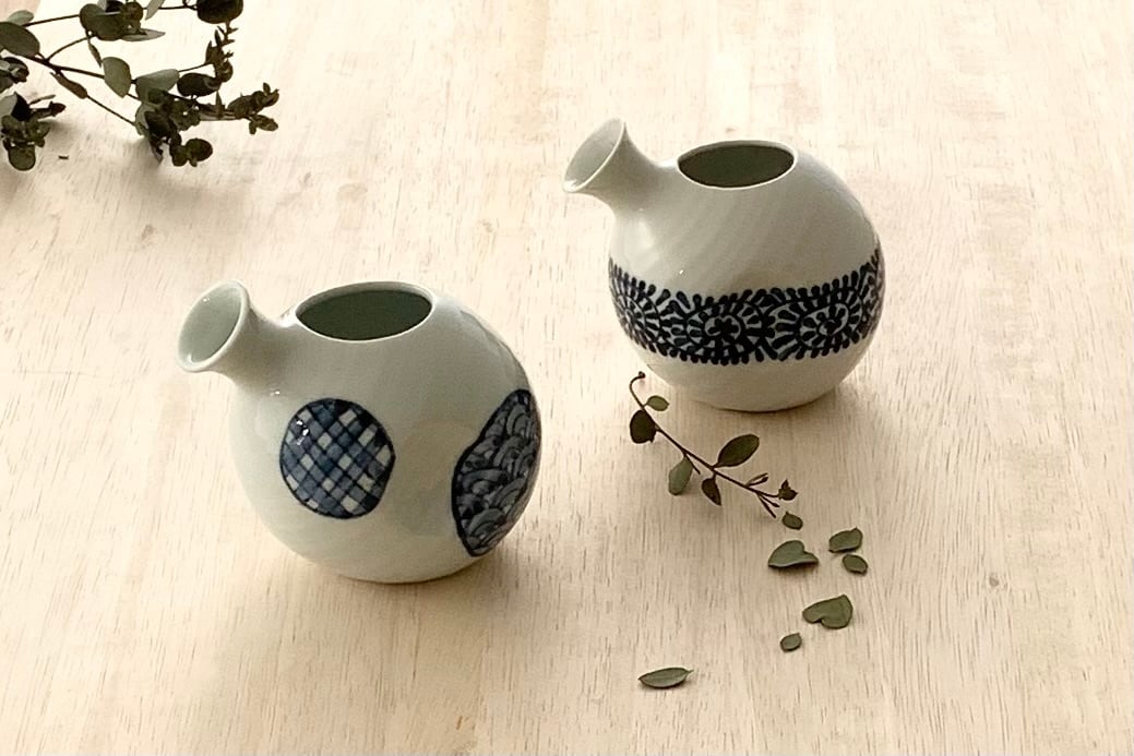 面取り一合ひさご徳利 ぐい呑み2個 セット 白 | 有田焼窯元 聖陶苑