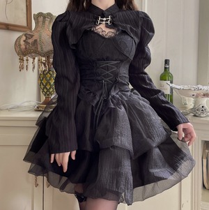 ゴスロリ♡パフスリーブジャケット付きセットアップ　set16　