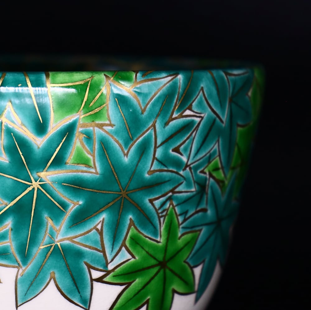 抹茶碗 色絵 青楓 | 京焼窯元 橋本城岳