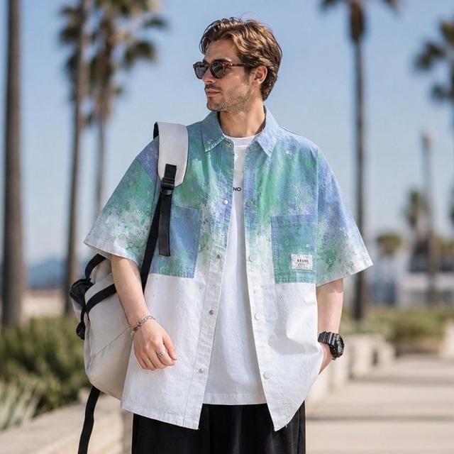 Half Paint Design Shirt　SI1150