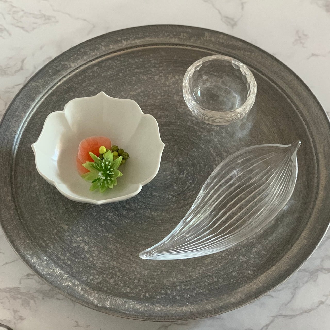 月型笹皿 ガラス皿 5脚 月型笹皿 ガラス皿 5脚