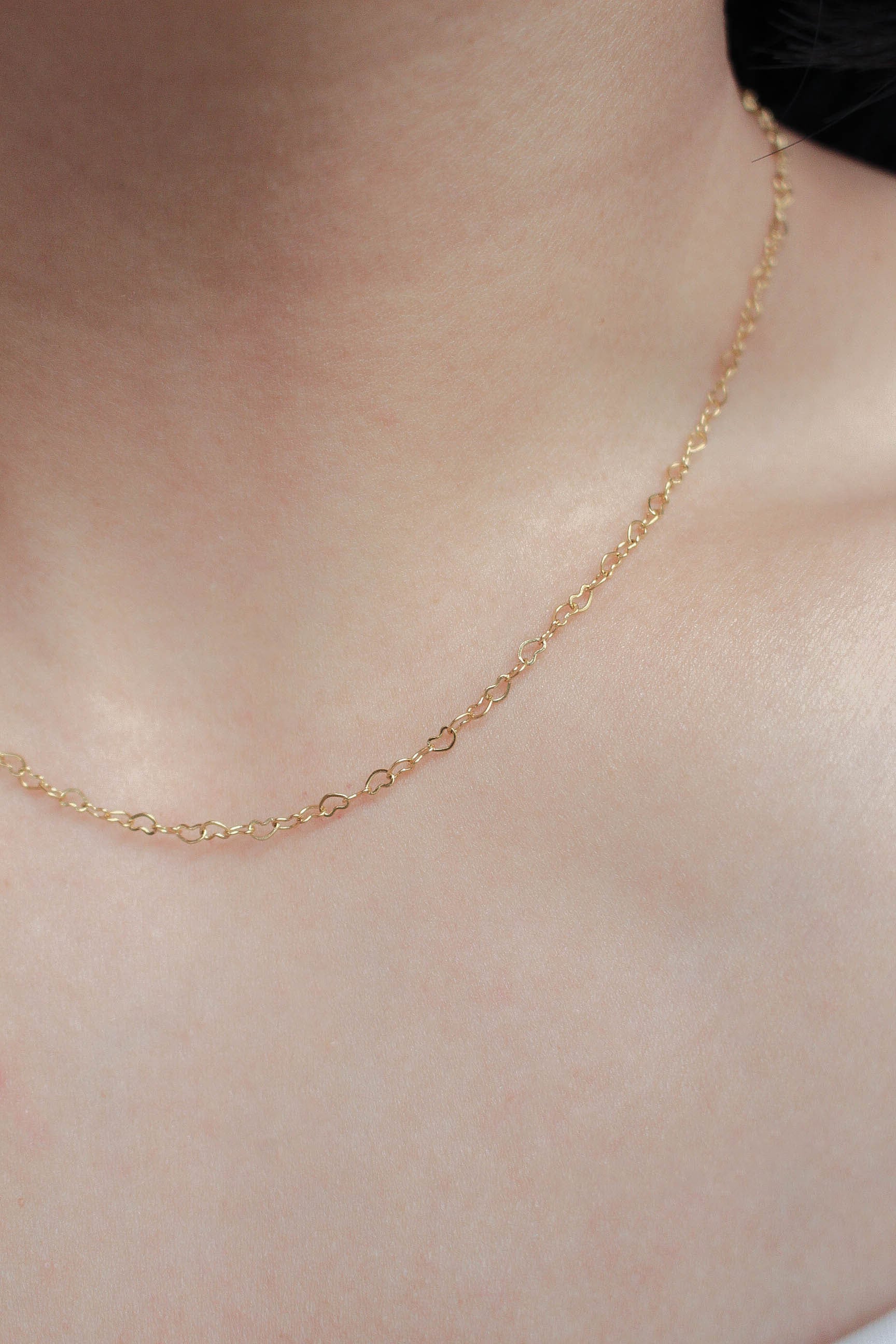 elanque ネックレス Skin Heart Link Necklace | ebine(エビネ)|金属アレルギー対応