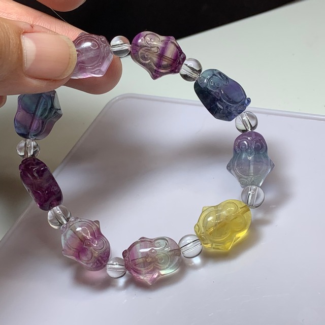 2.カラフルペンギン☆フローライト ブレスレット