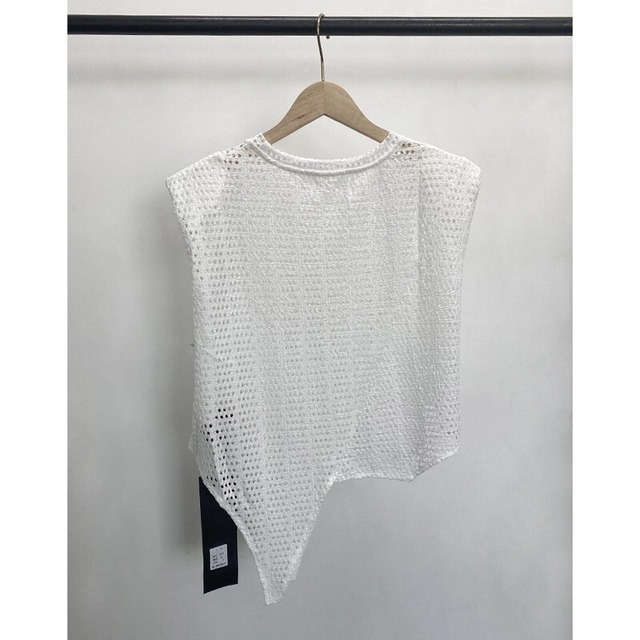 asymmetrical mesh pullover 10947