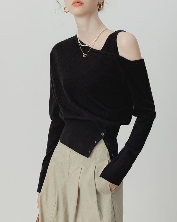 Set] Off-shoulder Knit and tank top ◇2color TH3569 | Leithy