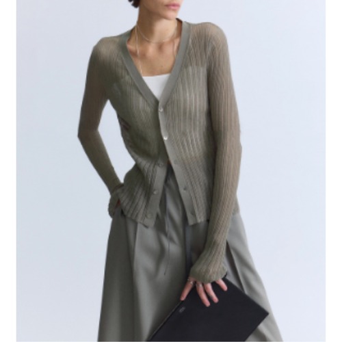 sheer v-neck cardigan　10959