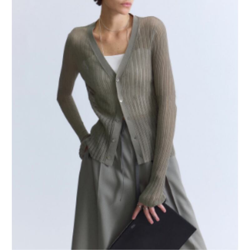 sheer v-neck cardigan 10959