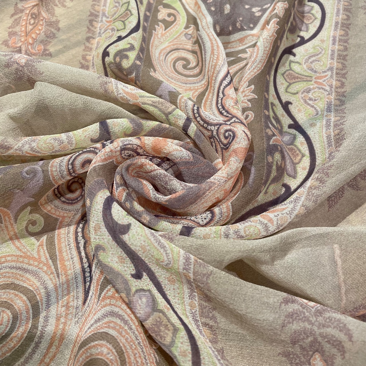 ETRO イタリア製 シルク シフォン ペイズリー柄ストール スカーフ  