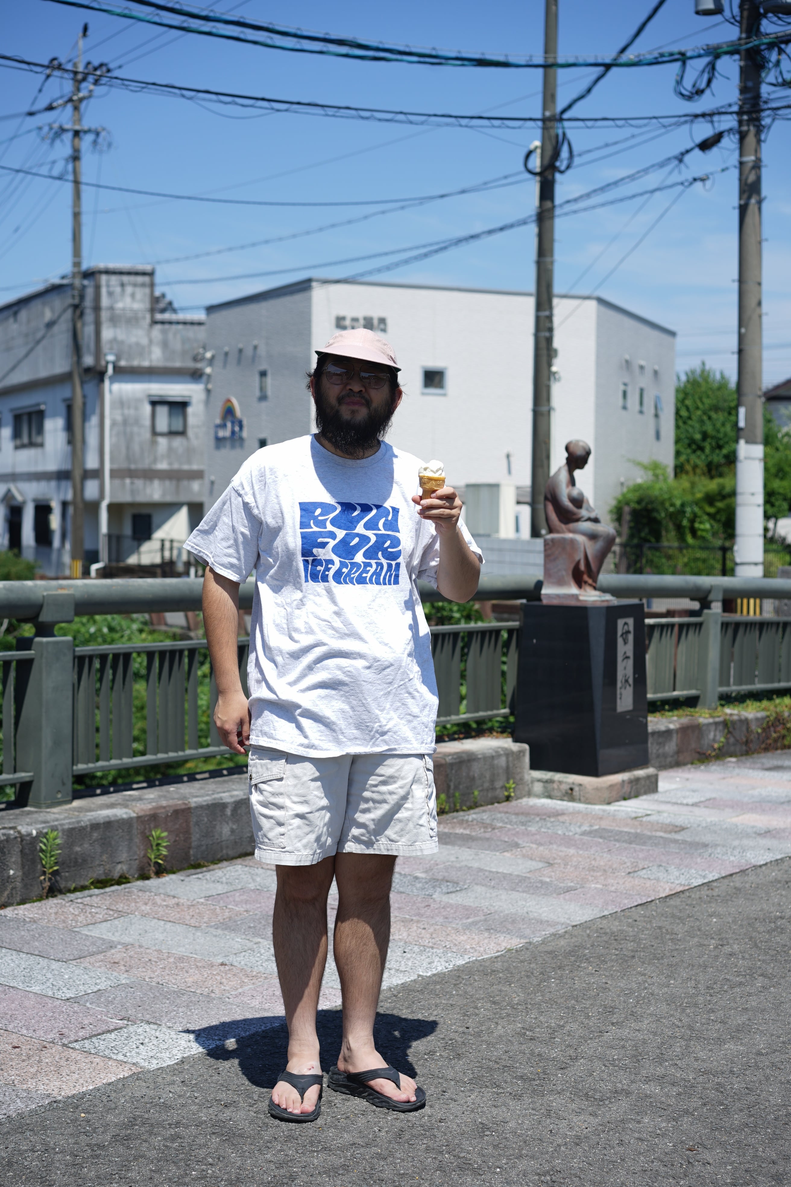 RUN FOR ICECREAM” アッシュグレー×ブルー | サモエドレコード
